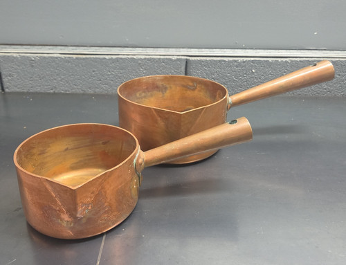 French copper pouring pots set - french,